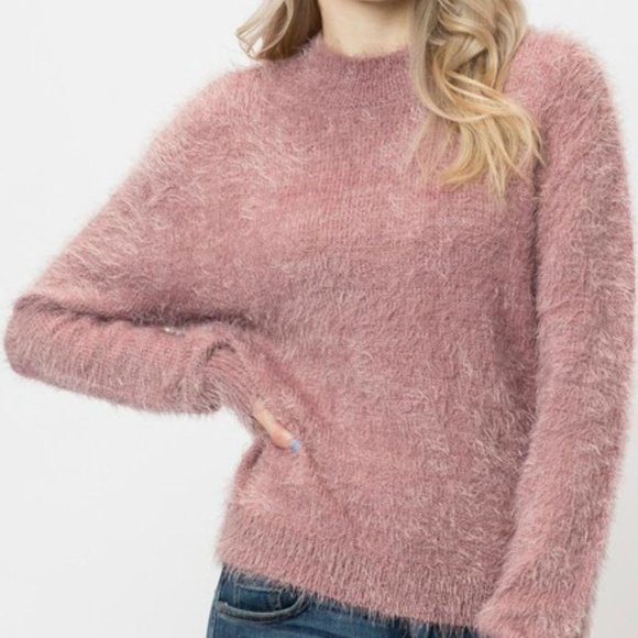 Love Tree Pink Fuzzy Sweater 